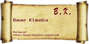 Bauer Klaudia névjegykártya