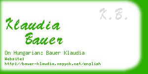 klaudia bauer business card